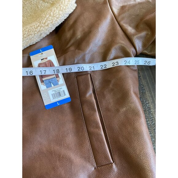 Levi's Brown Leather Jacket with Cream shearling - Picture 6 of 7